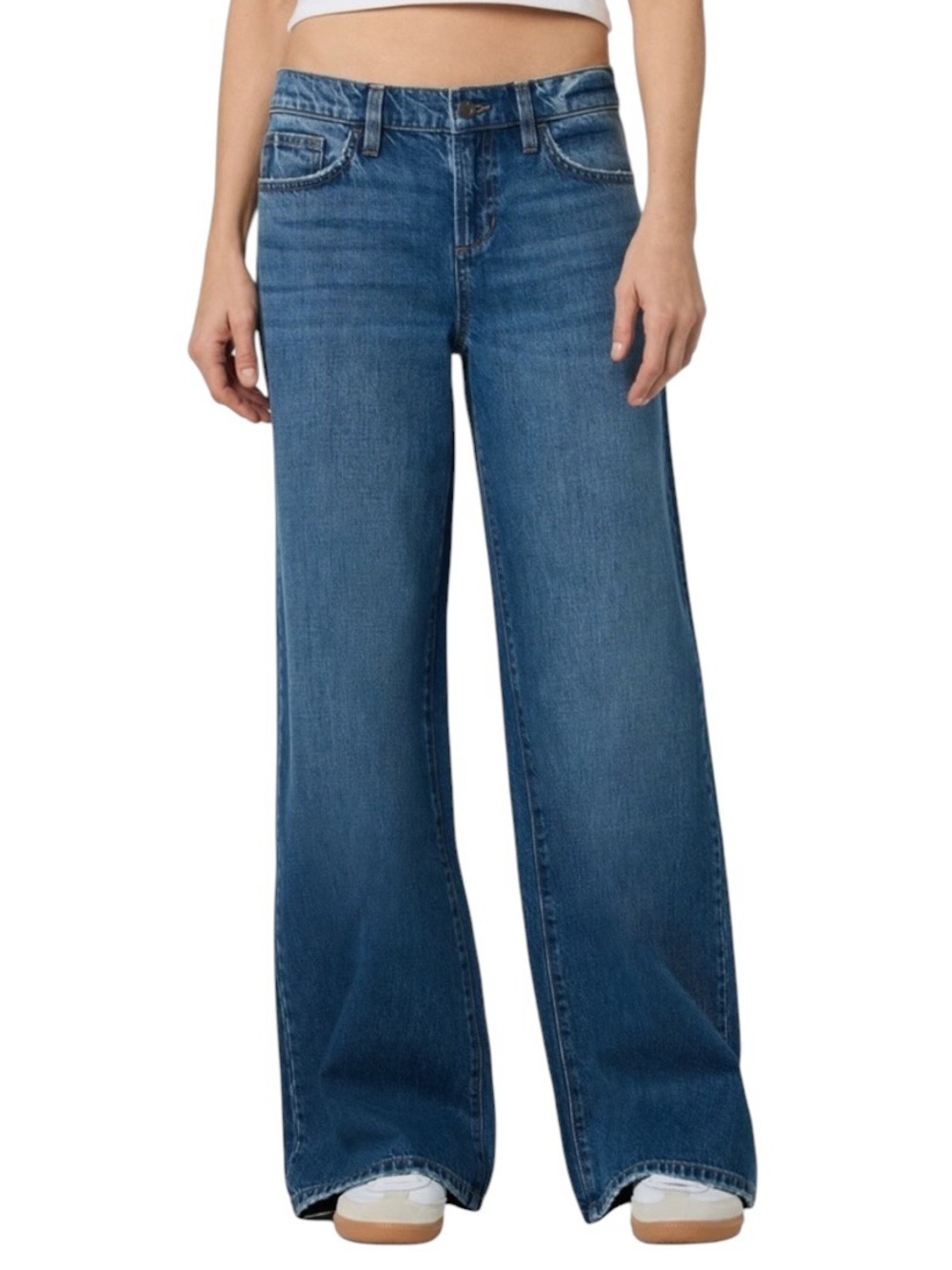 New Joe’s jeans woman’s Low-Rise Wide Leg Jeans in Tokyo Blue Size 32
